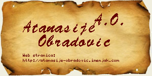Atanasije Obradović vizit kartica